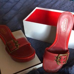 Red coach heels